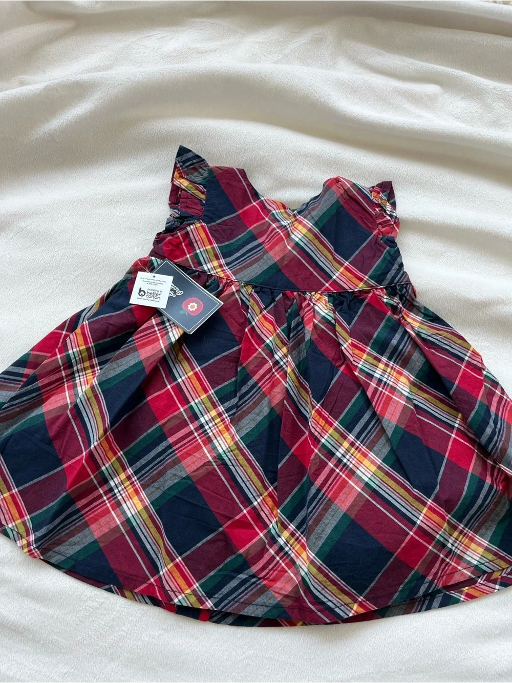 Gymboree Red and Navy Plaid Button-Front Dress